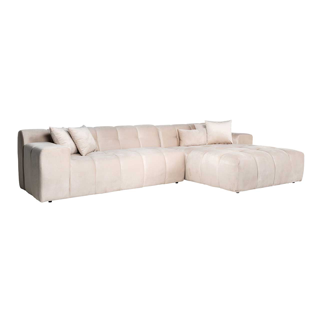 Sofa Cube 3-Sitzer mit Lounge rechts (khaki)