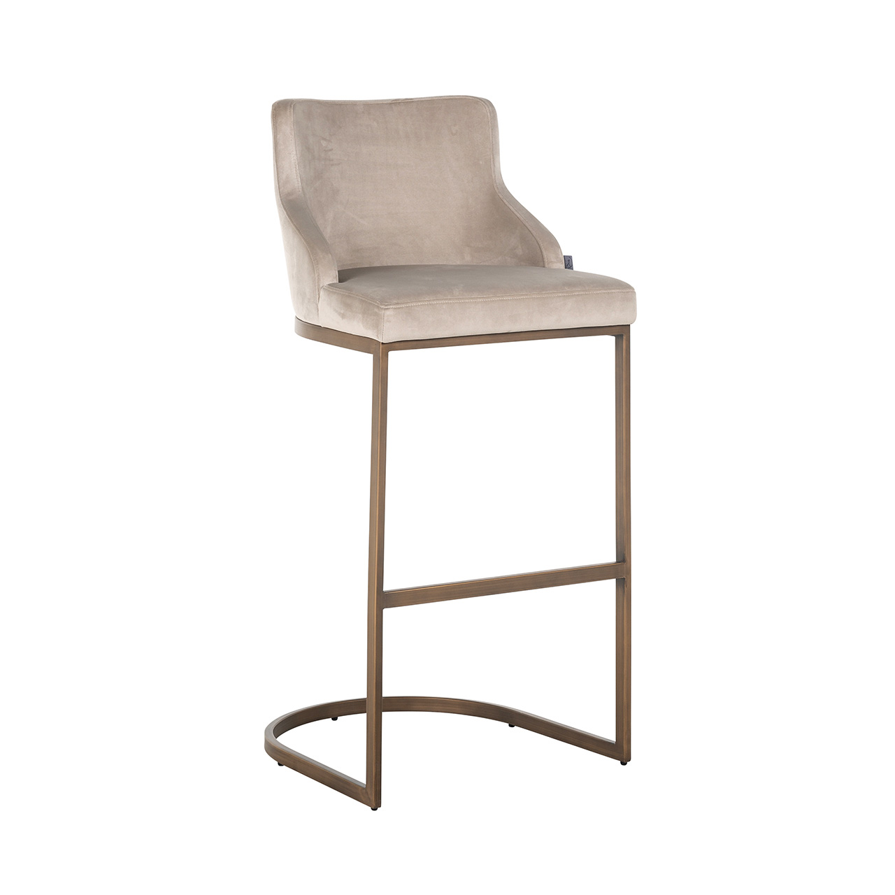 Barhocker Bolton aus Samt (khaki/gold)