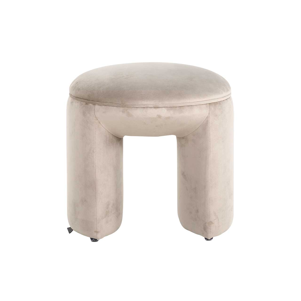 Hocker Fargo aus Samt (khaki)