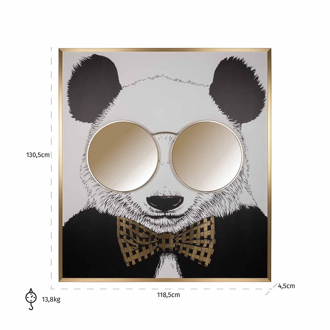 Richmond Decoration | Wandbild shiny Panda (gold)