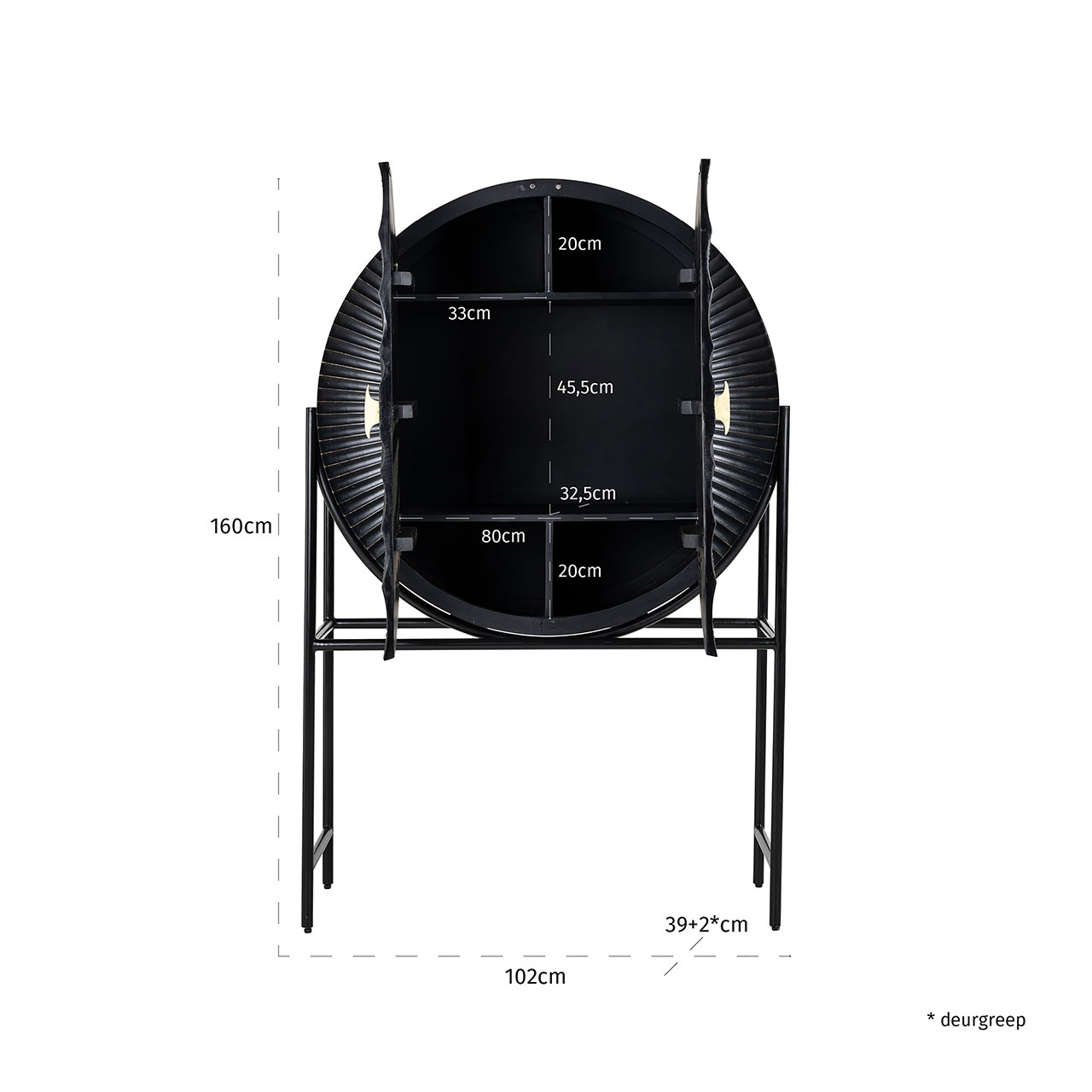 Oakura | Barschrank Feda (schwarz)