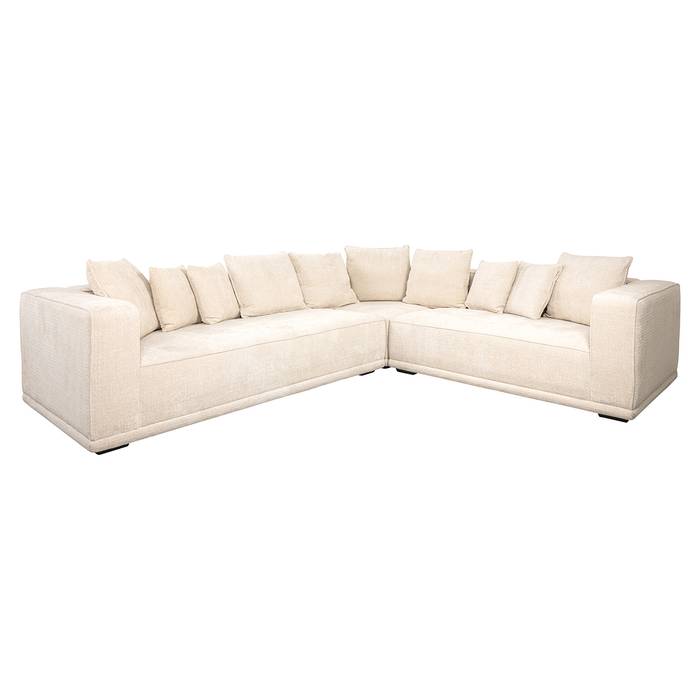 Ecksofa Lusso aus Chenille (beige)