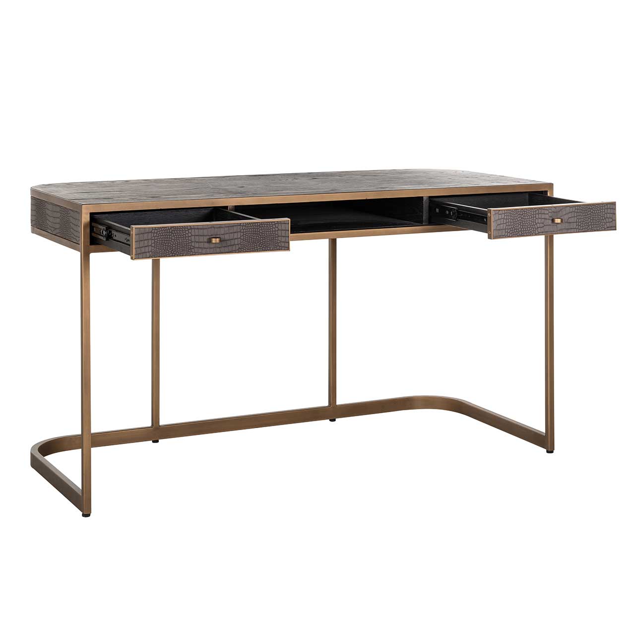 Classio | Schreibtisch mit 2 Schubladen (brushed gold)