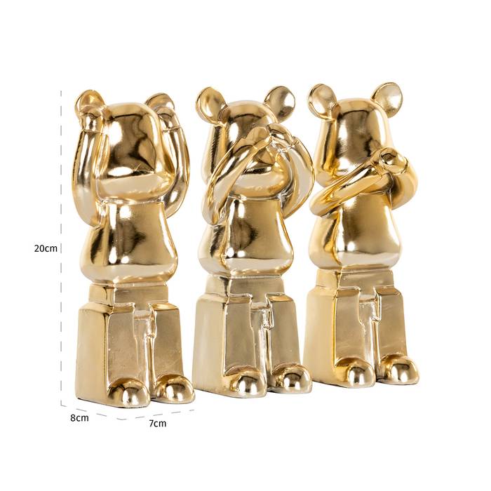 Richmond Decoration | Deko Objekt Berna Set von 3 (Gold)