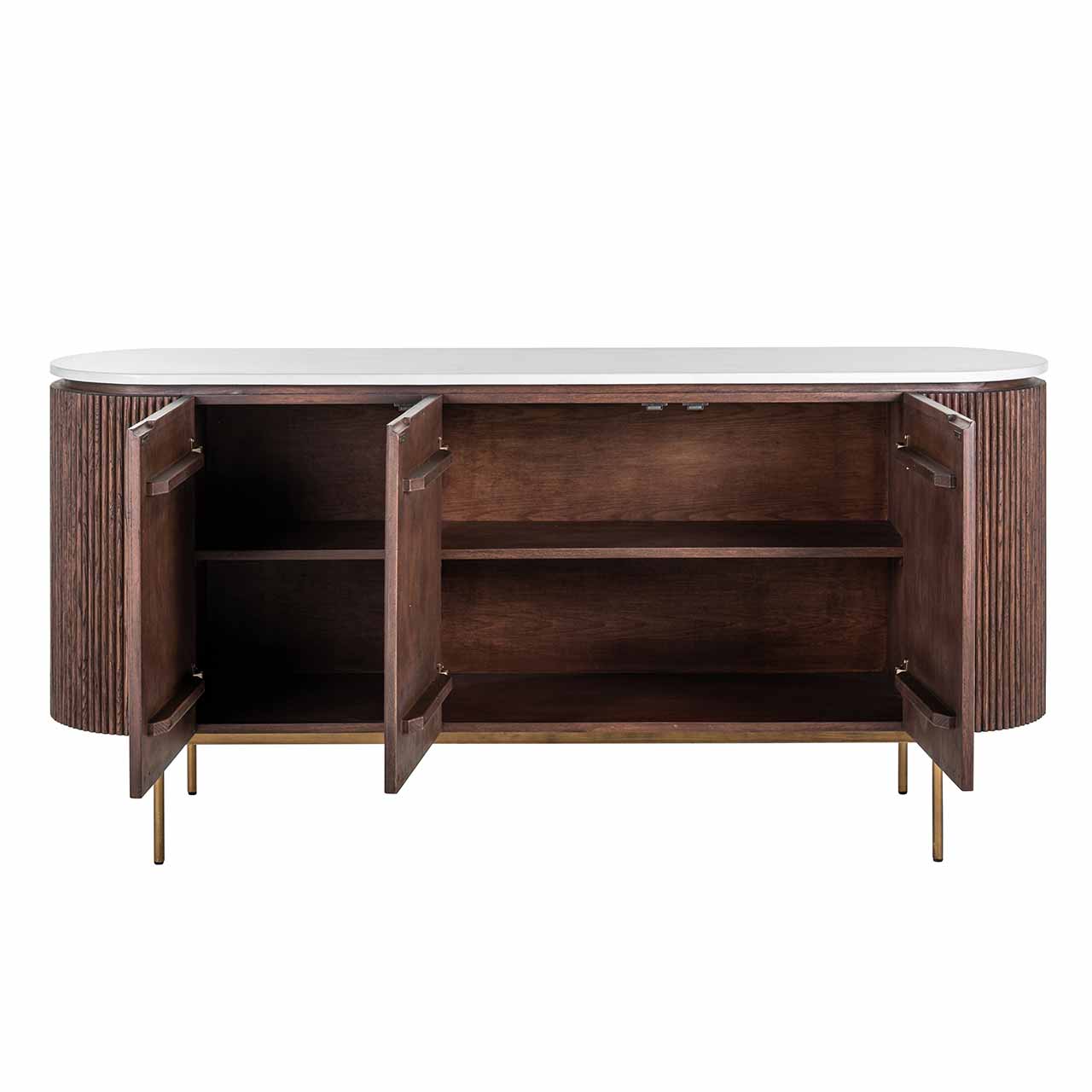 Barkley | Sideboard Barklex mit 3 Türen (brushed gold)