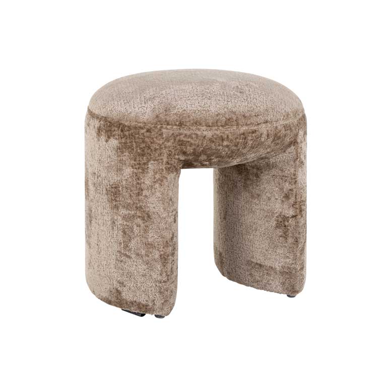 Hocker Fargo aus Chenille (taupe)