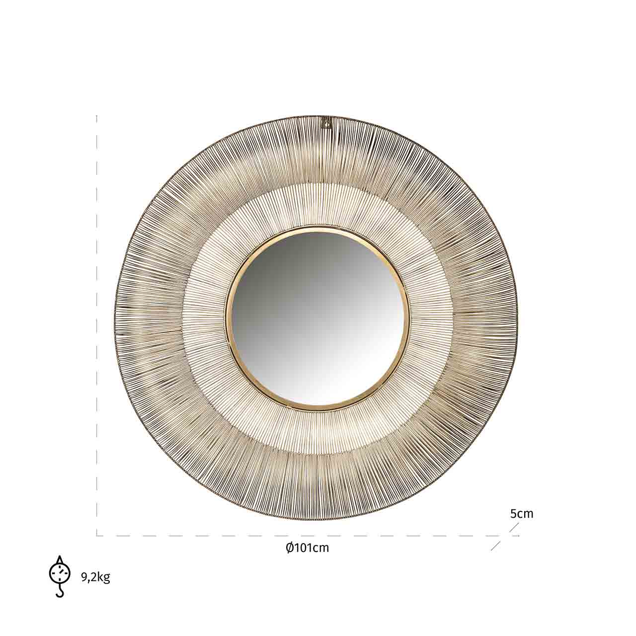 Richmond Decoration | Spiegel Aliza (brushed gold) L