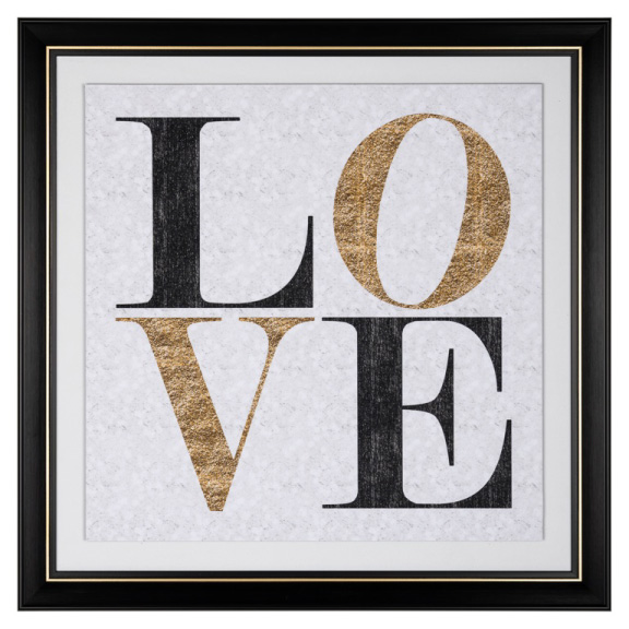 Richmond Decoration | Wandbild Amour (schwarz/gold)