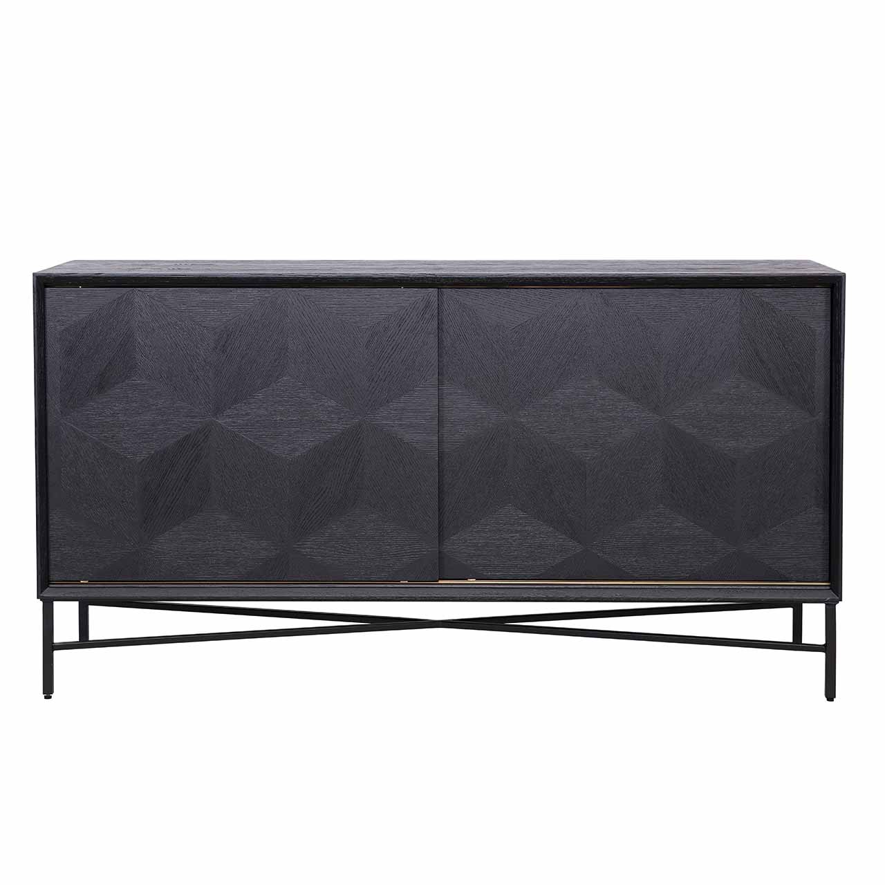 Blax | Sideboard mit 2 Schiebetüren (schwarz)