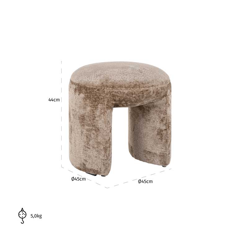 Hocker Fargo aus Chenille (taupe)