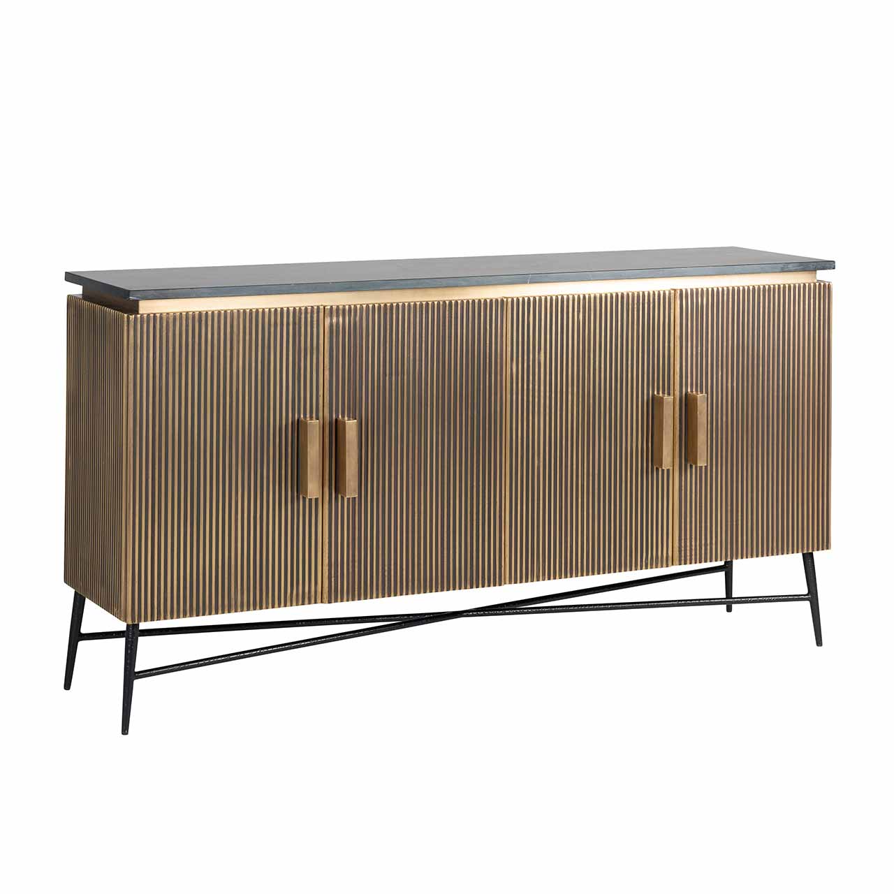 Ironville | Sideboard mit 4 Türen (gold)