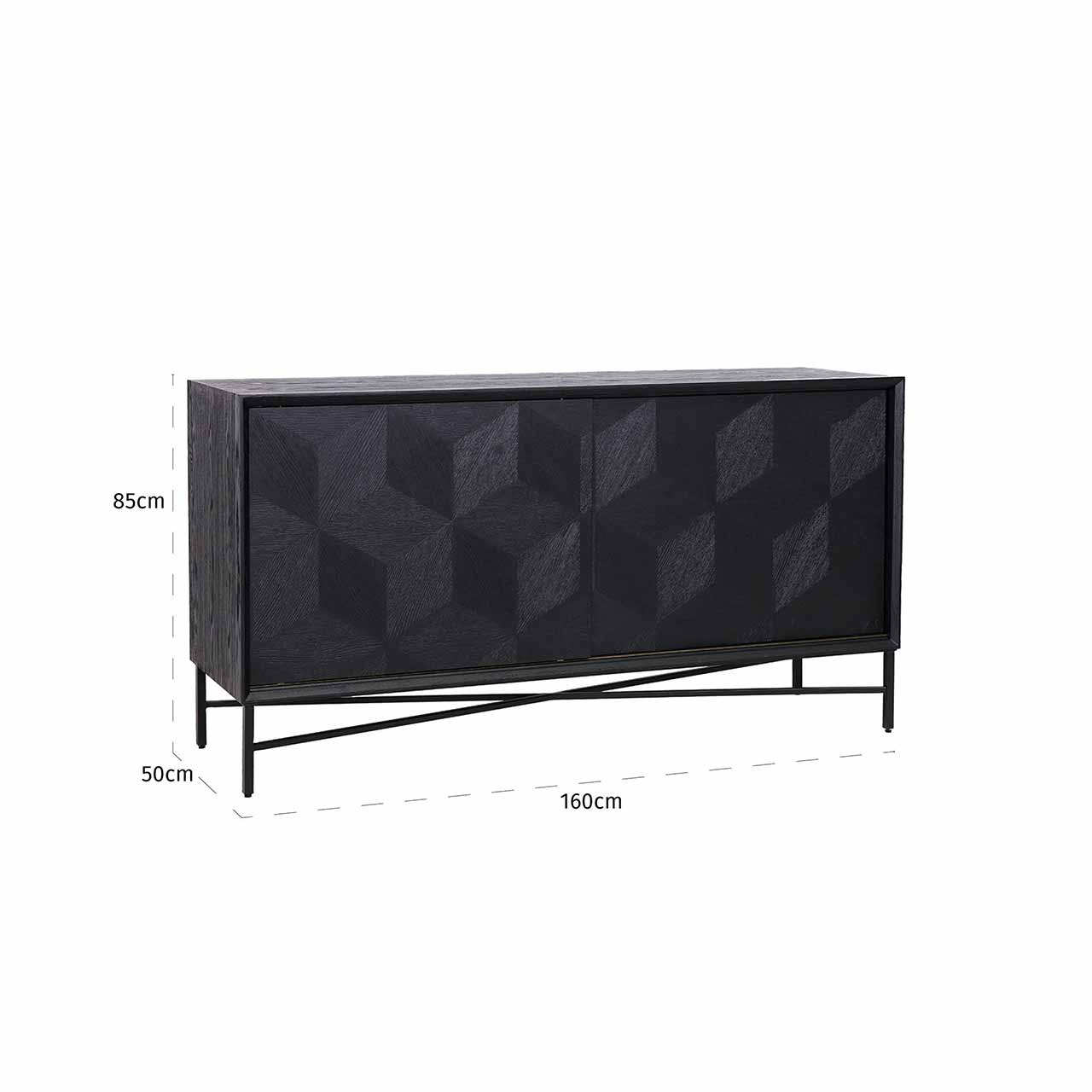 Blax | Sideboard mit 2 Schiebetüren (schwarz)