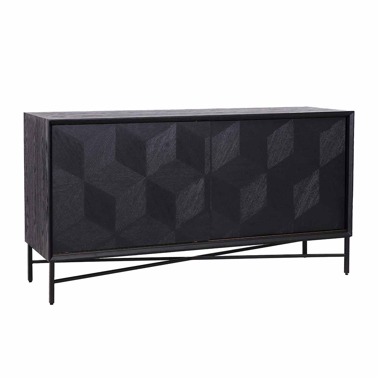 Blax | Sideboard mit 2 Schiebetüren (schwarz)