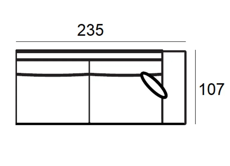 Sofa Pasha 3-Sitzer mit Lounge links (weiß)