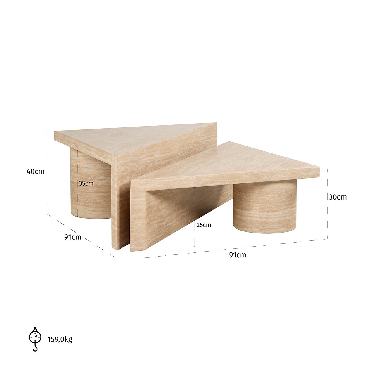 Fictus | Couchtisch Set (beige)