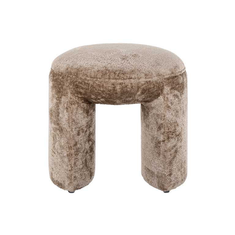 Hocker Fargo aus Chenille (taupe)