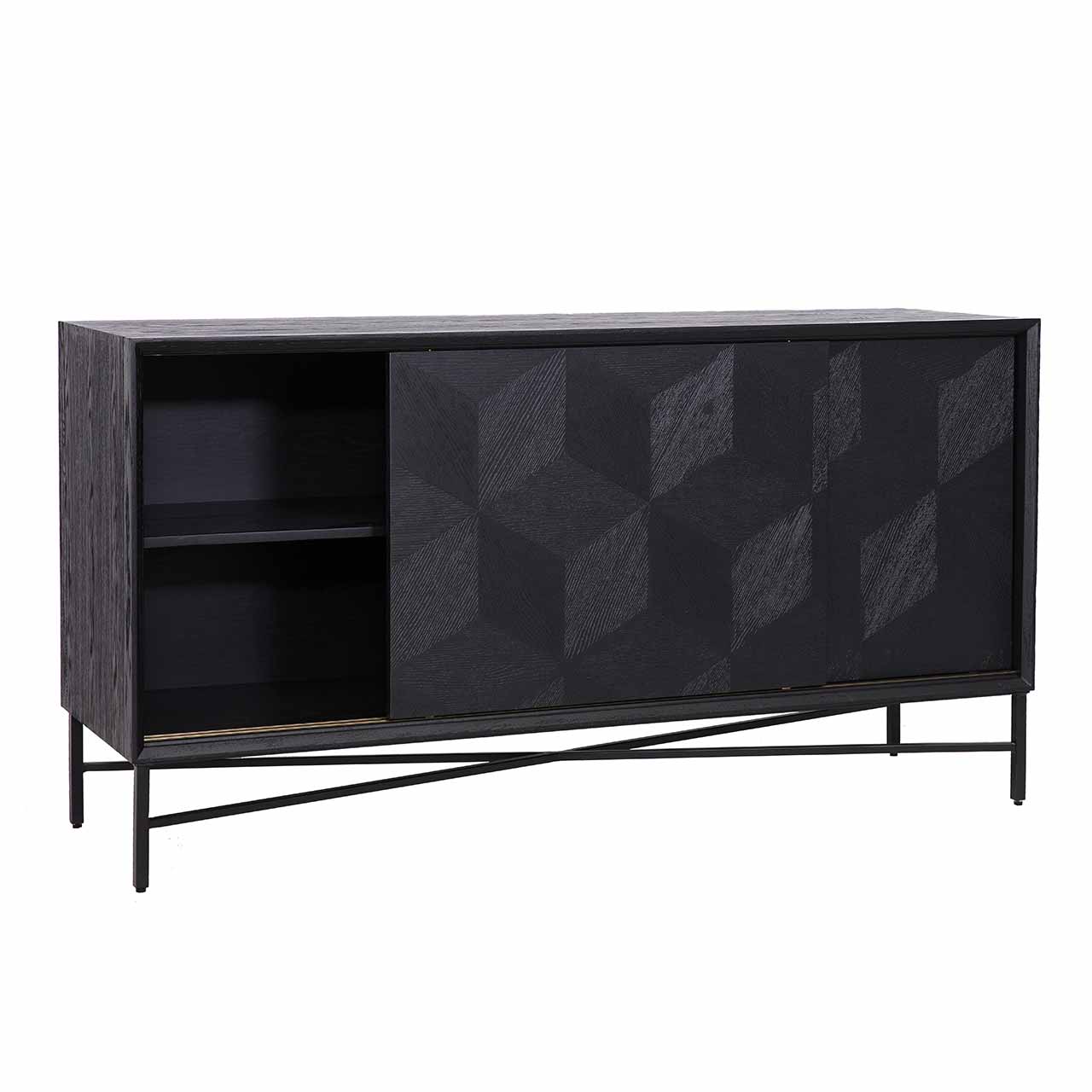 Blax | Sideboard mit 2 Schiebetüren (schwarz)