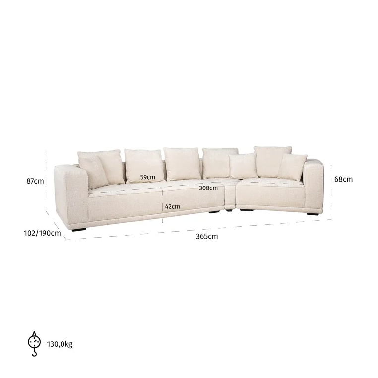 Lusso | Sofa 4-Sitzer aus Chenille (beige)