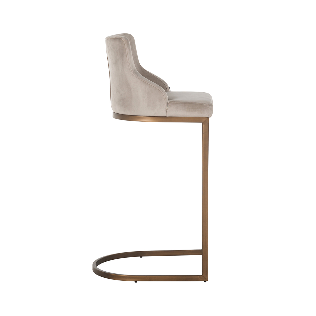 Barhocker Bolton aus Samt (khaki/gold)