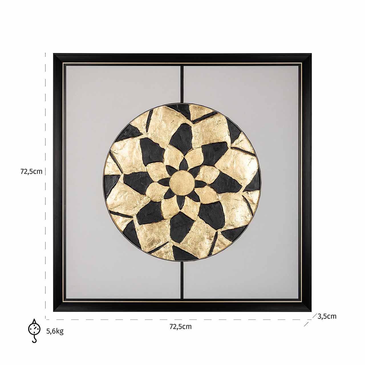 Richmond Decoration | Wandbild Sun (schwarz/gold)