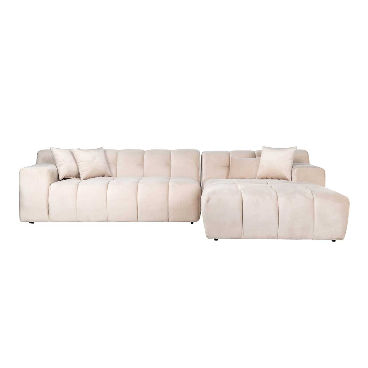 Sofa Cube 3-Sitzer mit Lounge rechts (khaki)