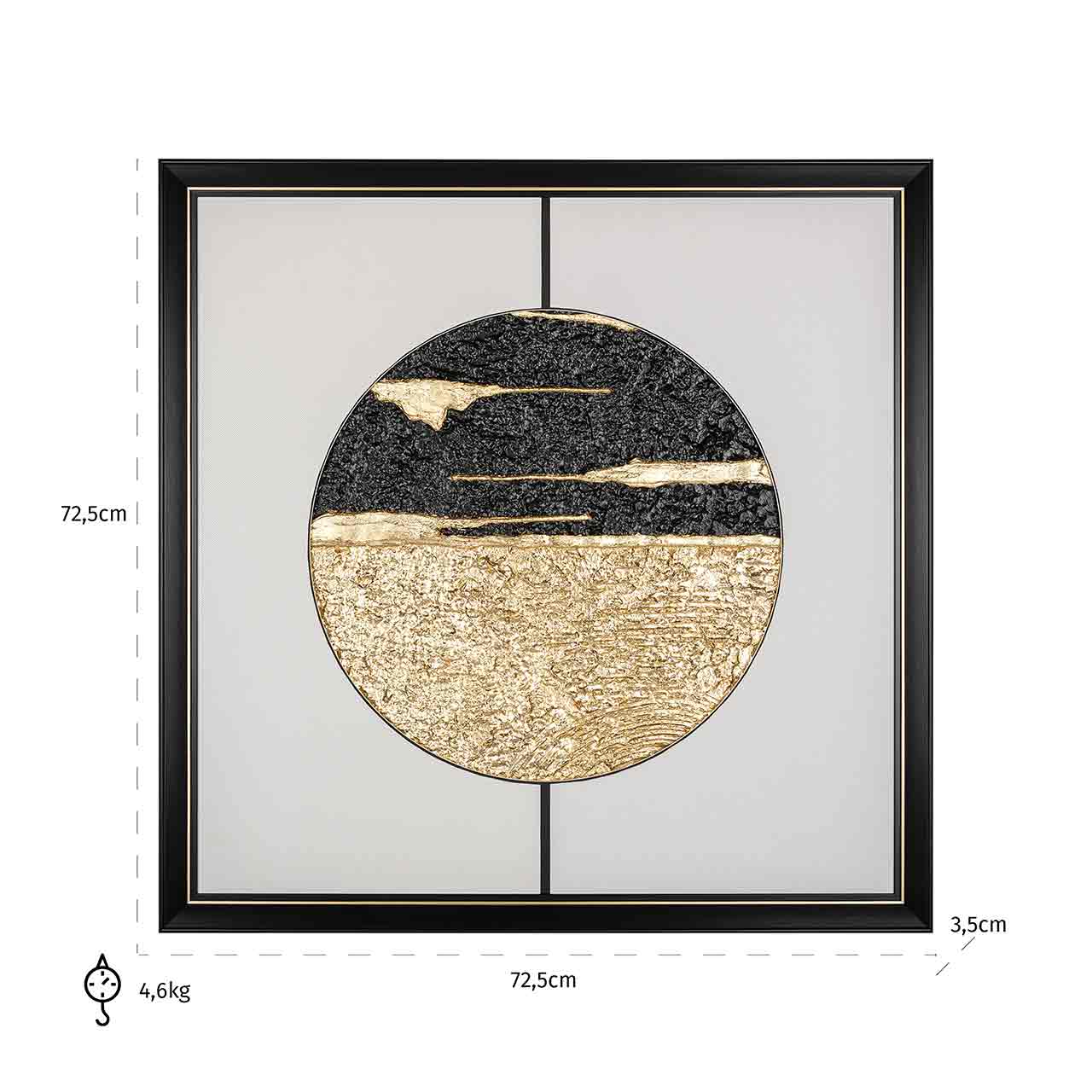 Richmond Decoration | Wandbild Moon (schwarz/gold)