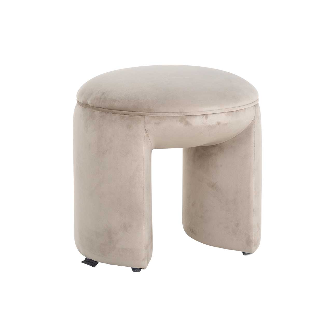 Hocker Fargo aus Samt (khaki)