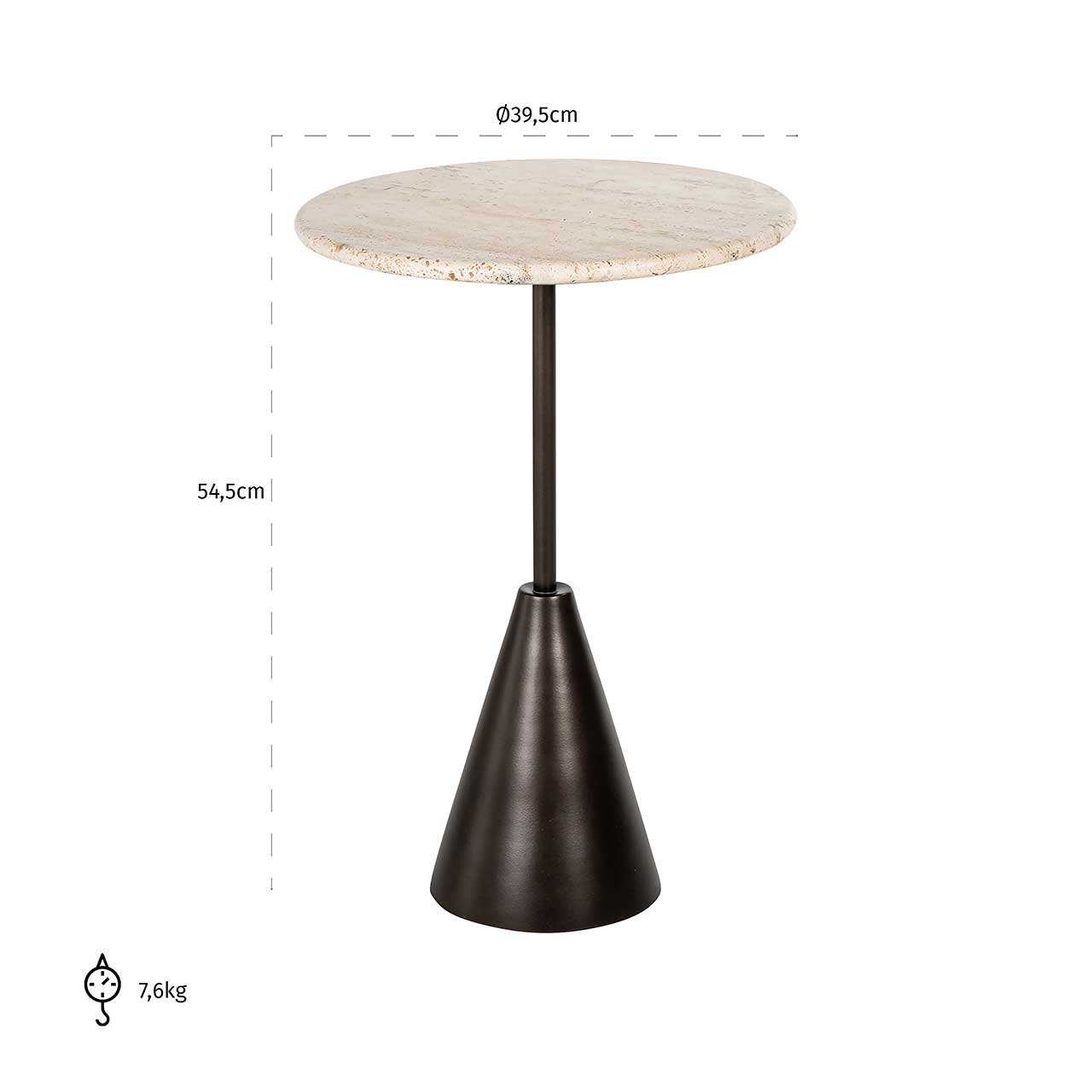 Avalon | Beisteltisch Avalon rund (bronze)